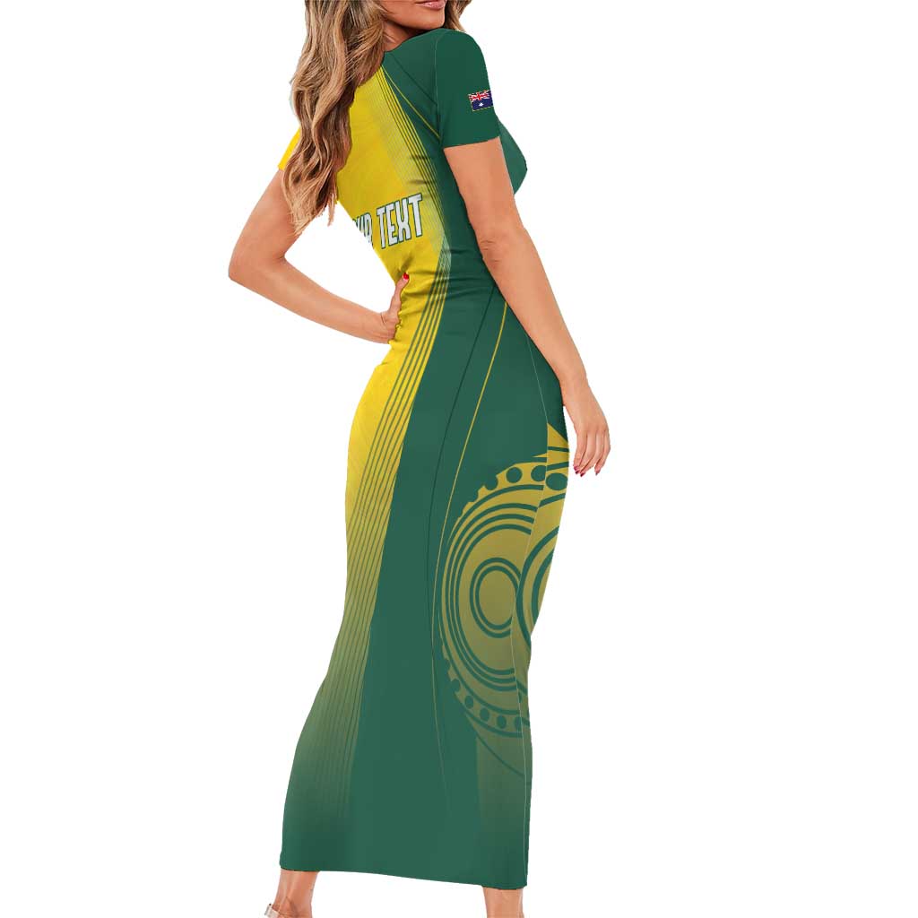 Australia Bowls Personalised Family Matching Short Sleeve Bodycon Dress and Hawaiian Shirt Basic Marble Glaze - National Color - Aussie Hoodie