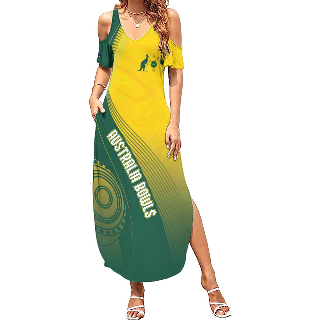 Australia Bowls Personalised Family Matching Summer Maxi Dress and Hawaiian Shirt Basic Marble Glaze - National Color - Aussie Hoodie