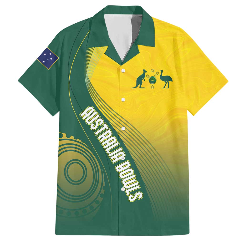 Australia Bowls Personalised Hawaiian Shirt Basic Marble Glaze - National Color - Aussie Hoodie