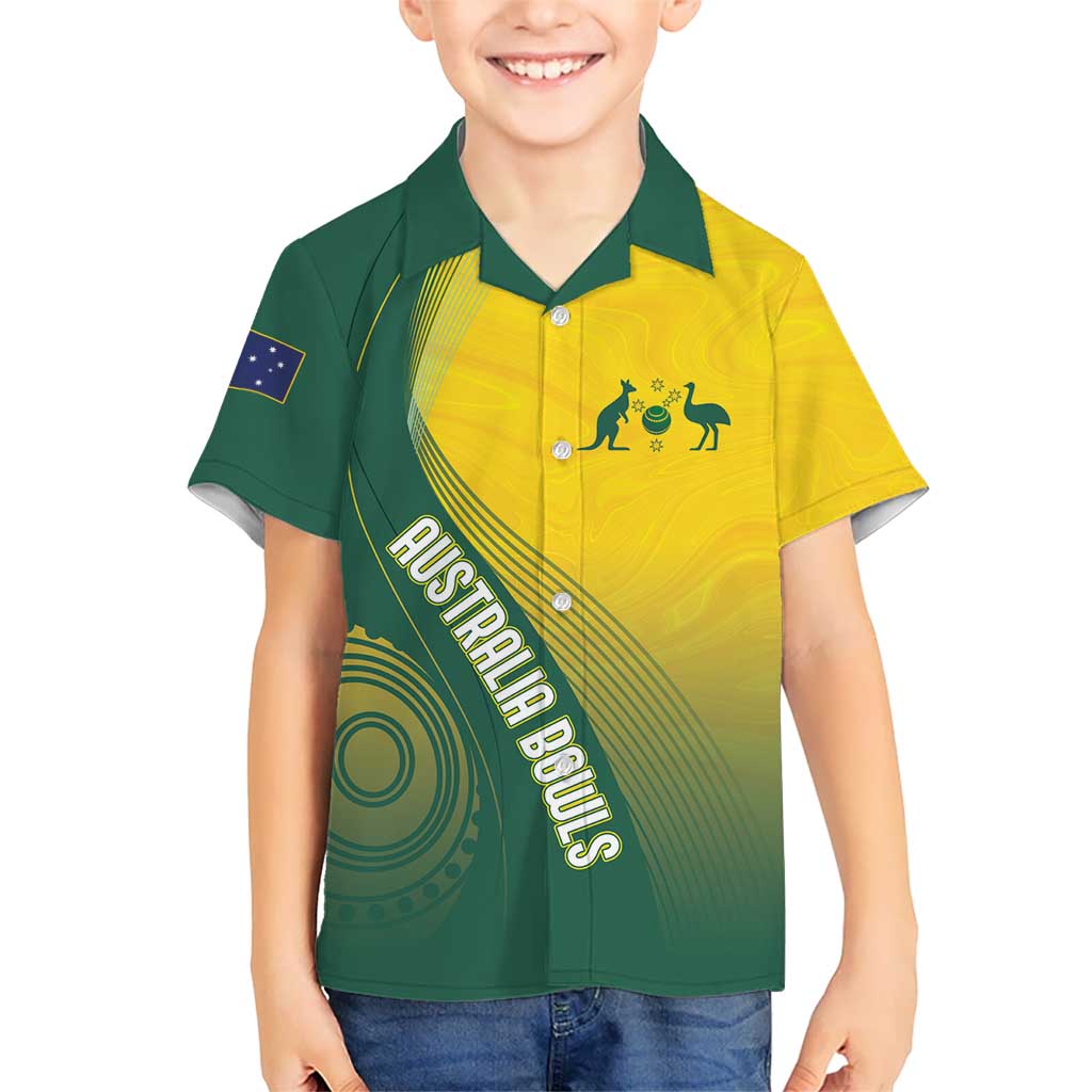 Australia Bowls Personalised Hawaiian Shirt Basic Marble Glaze - National Color - Aussie Hoodie