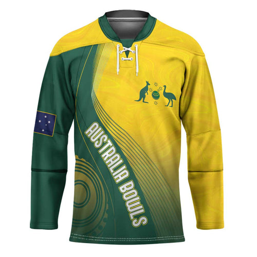 Australia Bowls Personalised Hockey Jersey Basic Marble Glaze - National Color - Aussie Hoodie