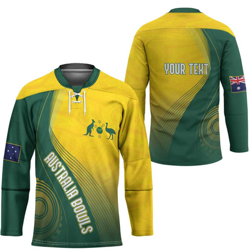 Australia Bowls Personalised Hockey Jersey Basic Marble Glaze - National Color - Aussie Hoodie