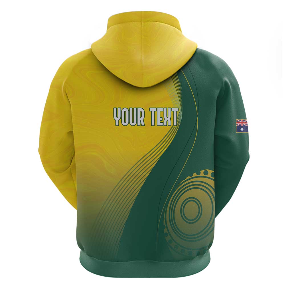 Australia Bowls Personalised Hoodie Basic Marble Glaze - National Color - Aussie Hoodie