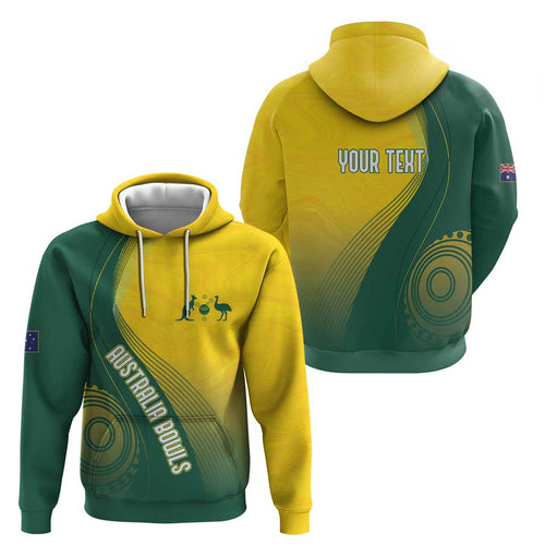 Australia Bowls Personalised Hoodie Basic Marble Glaze - National Color - Aussie Hoodie