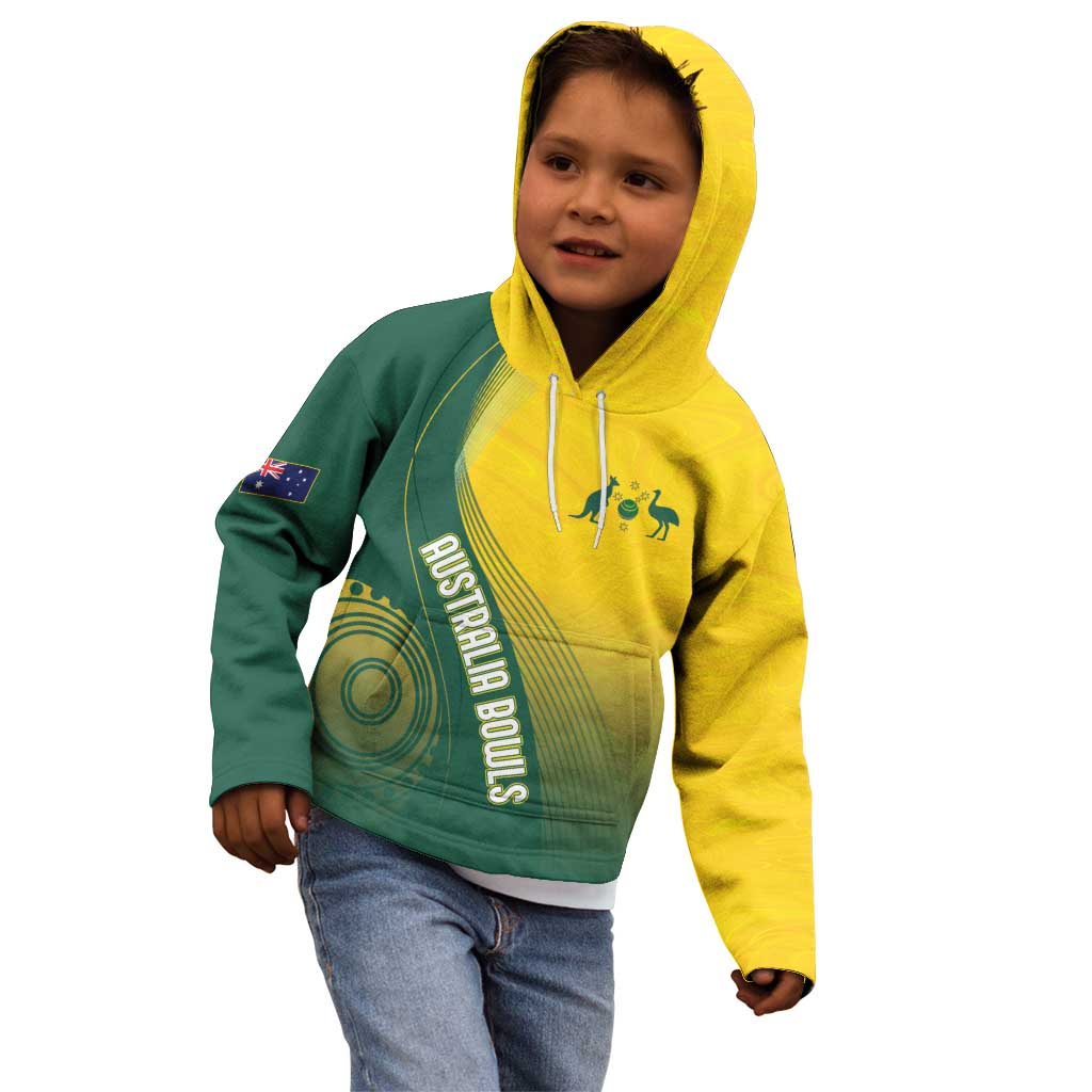 Australia Bowls Personalised Kid Hoodie Basic Marble Glaze - National Color - Aussie Hoodie
