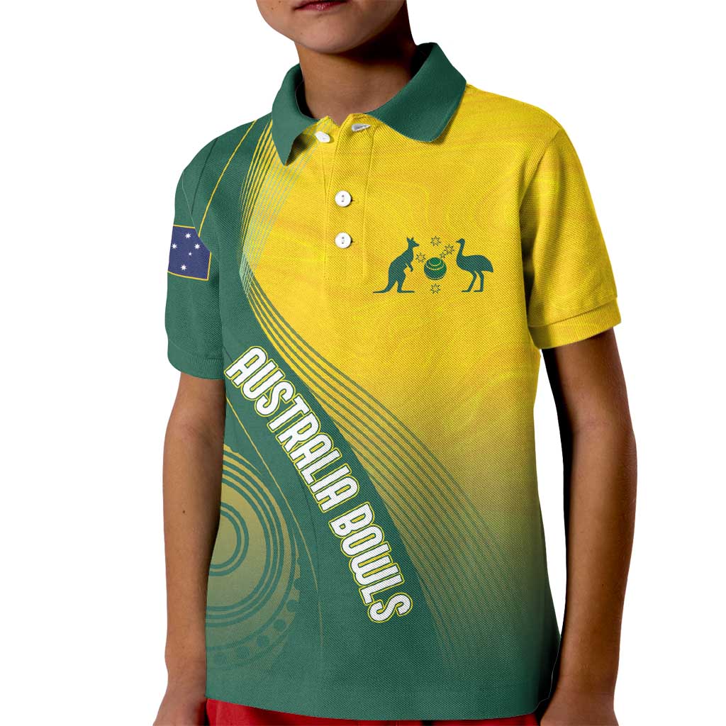Australia Bowls Personalised Kid Polo Shirt Basic Marble Glaze - National Color - Aussie Hoodie