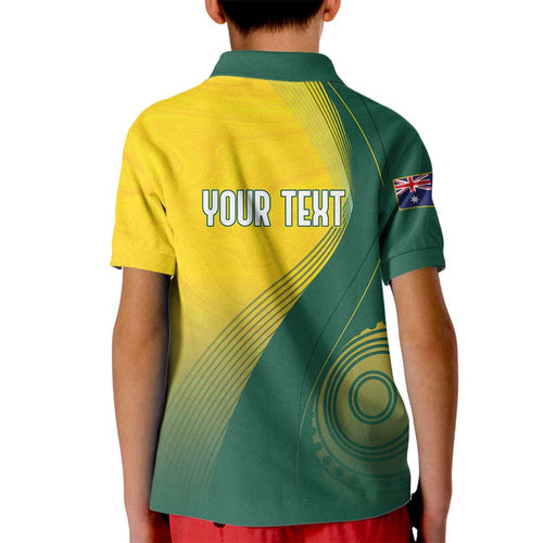 Australia Bowls Personalised Kid Polo Shirt Basic Marble Glaze - National Color - Aussie Hoodie