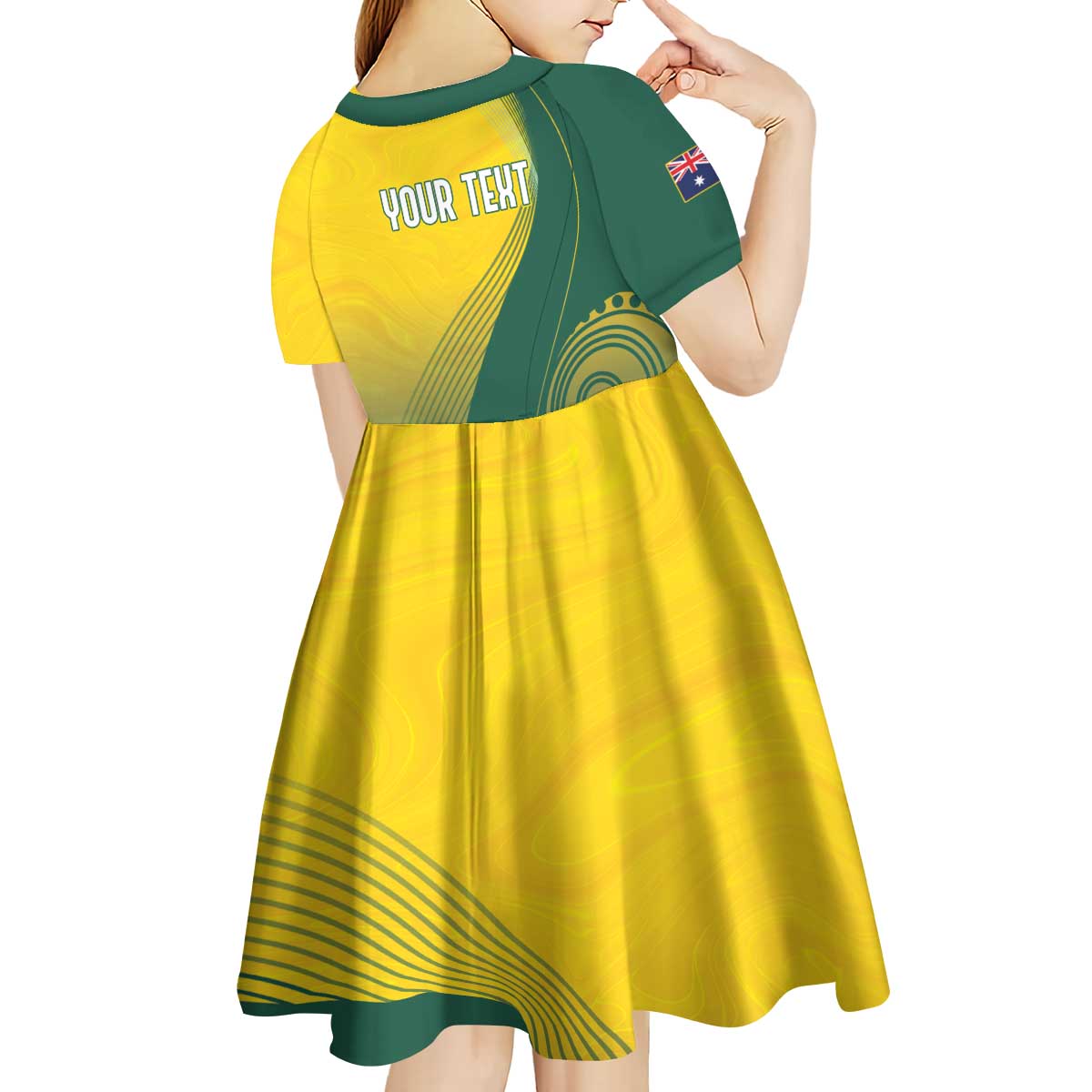 Australia Bowls Personalised Kid Short Sleeve Dress Basic Marble Glaze - National Color - Aussie Hoodie