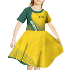 Australia Bowls Personalised Kid Short Sleeve Dress Basic Marble Glaze - National Color - Aussie Hoodie
