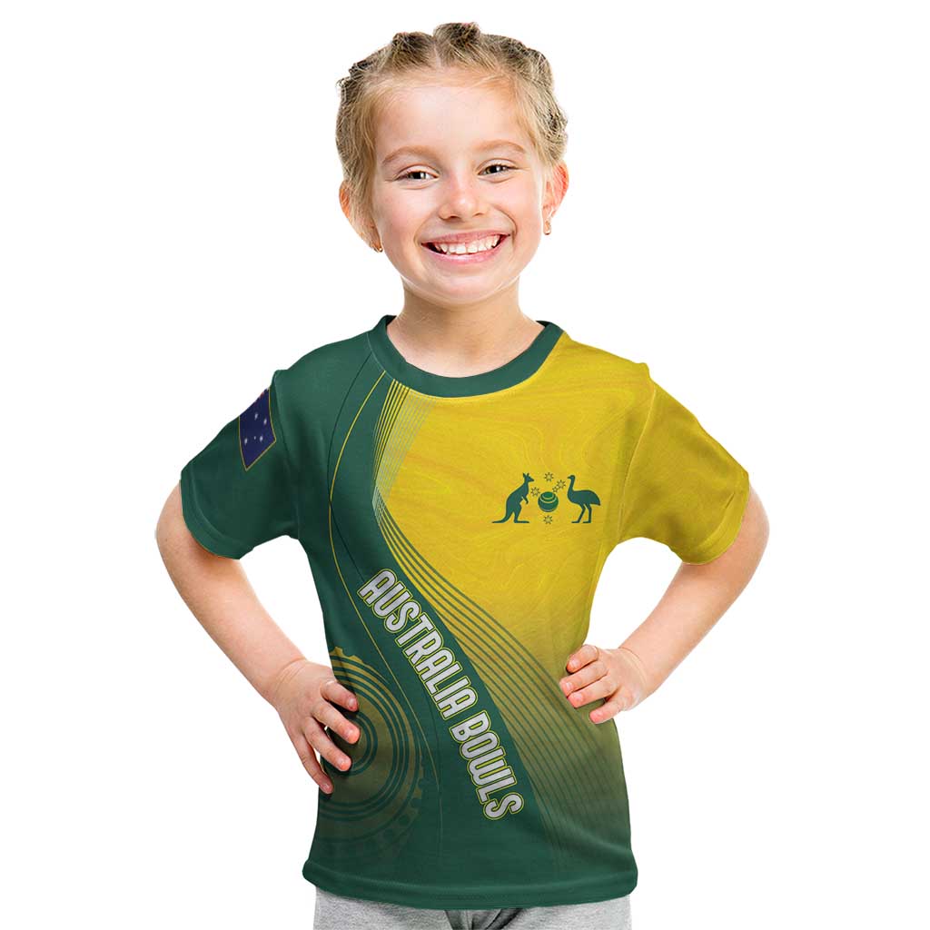 Australia Bowls Personalised Kid T Shirt Basic Marble Glaze - National Color - Aussie Hoodie