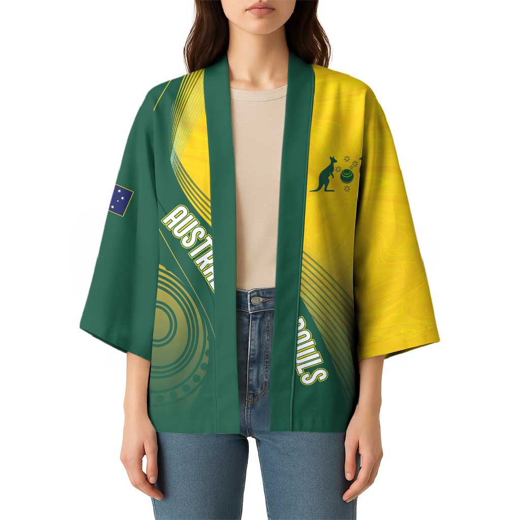 Australia Bowls Personalised Kimono Basic Marble Glaze - National Color - Aussie Hoodie