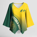 Australia Bowls Personalised Kimono Sleeve Blouse Basic Marble Glaze - National Color - Aussie Hoodie