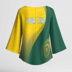 Australia Bowls Personalised Kimono Sleeve Blouse Basic Marble Glaze - National Color - Aussie Hoodie