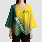 Australia Bowls Personalised Kimono Sleeve Blouse Basic Marble Glaze - National Color - Aussie Hoodie