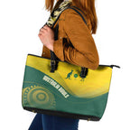 Australia Bowls Leather Tote Bag Basic Marble Glaze - National Color - Aussie Hoodie