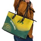 Australia Bowls Leather Tote Bag Basic Marble Glaze - National Color - Aussie Hoodie