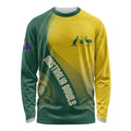 Australia Bowls Personalised Long Sleeve Shirt Basic Marble Glaze - National Color - Aussie Hoodie