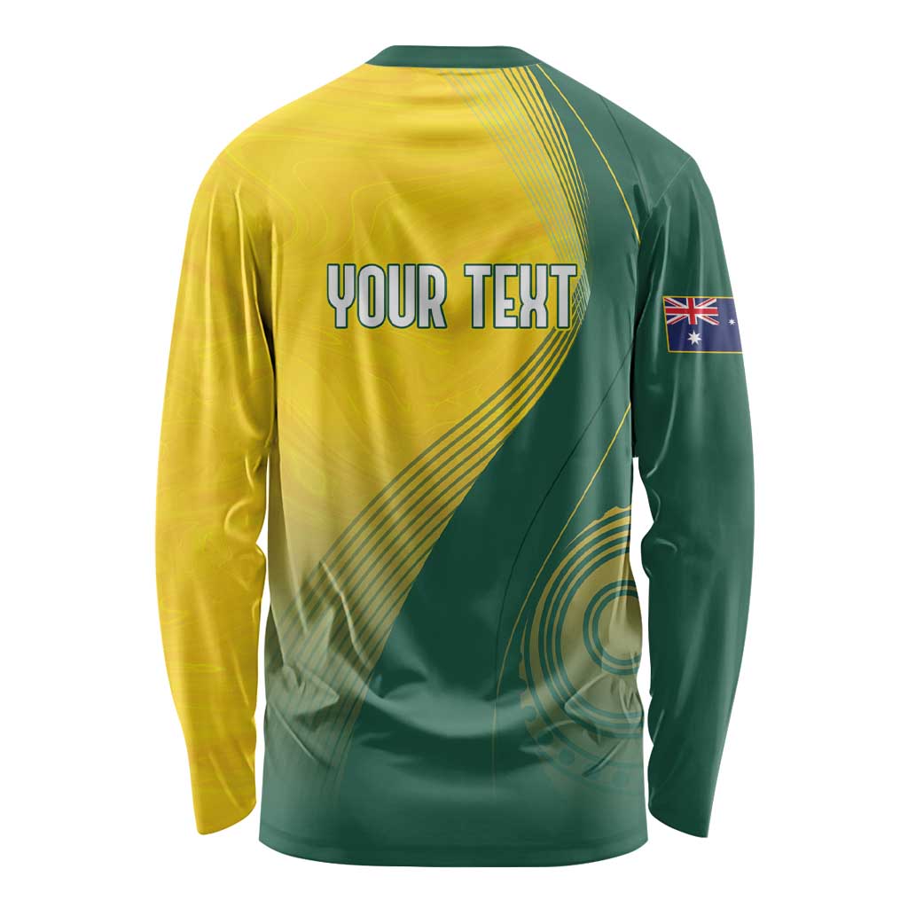 Australia Bowls Personalised Long Sleeve Shirt Basic Marble Glaze - National Color - Aussie Hoodie