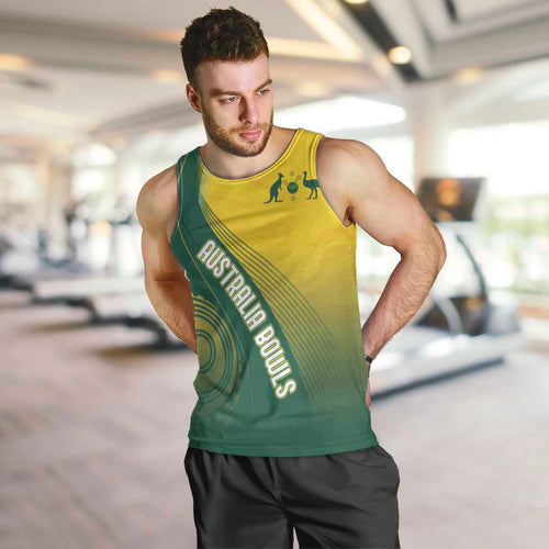 Australia Bowls Personalised Men Tank Top Basic Marble Glaze - National Color - Aussie Hoodie