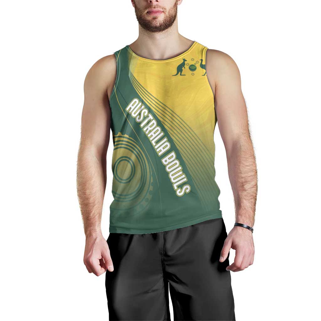Australia Bowls Personalised Men Tank Top Basic Marble Glaze - National Color - Aussie Hoodie