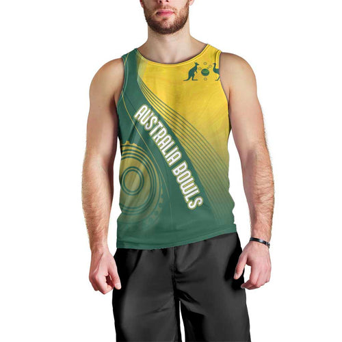 Australia Bowls Personalised Men Tank Top Basic Marble Glaze - National Color - Aussie Hoodie