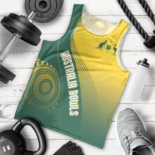 Australia Bowls Personalised Men Tank Top Basic Marble Glaze - National Color - Aussie Hoodie