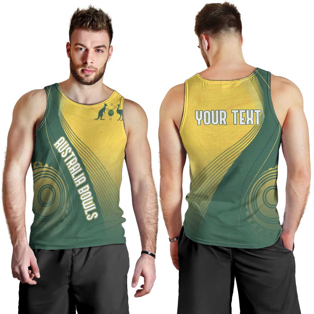 Australia Bowls Personalised Men Tank Top Basic Marble Glaze - National Color - Aussie Hoodie