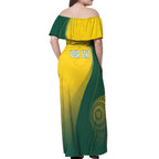 Australia Bowls Personalised Off Shoulder Maxi Dress Basic Marble Glaze - National Color - Aussie Hoodie