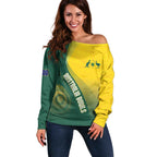 Australia Bowls Personalised Off Shoulder Sweater Basic Marble Glaze - National Color - Aussie Hoodie