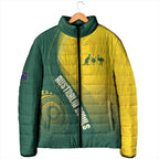 Australia Bowls Personalised Padded Jacket Basic Marble Glaze - National Color - Aussie Hoodie