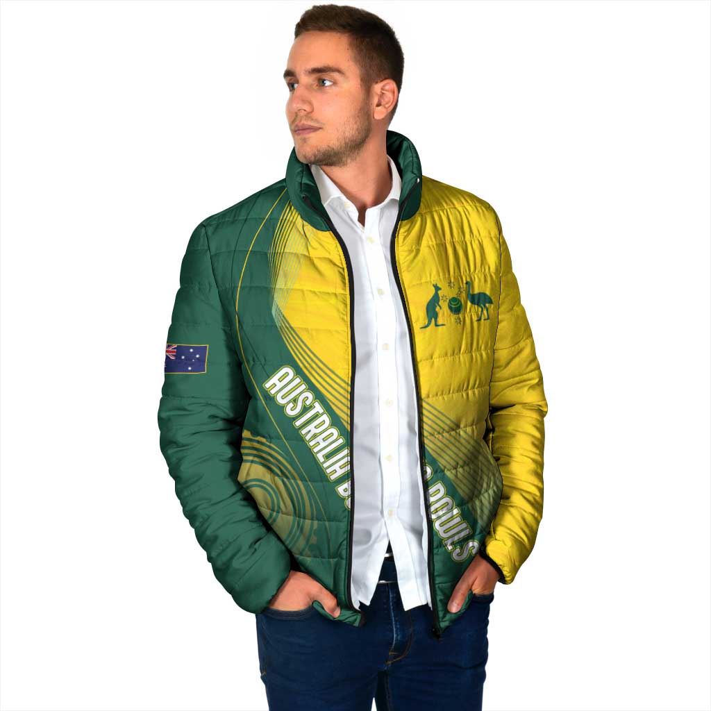 Australia Bowls Personalised Padded Jacket Basic Marble Glaze - National Color - Aussie Hoodie