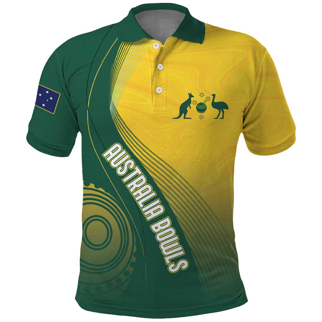 Australia Bowls Personalised Polo Shirt Basic Marble Glaze - National Color - Aussie Hoodie