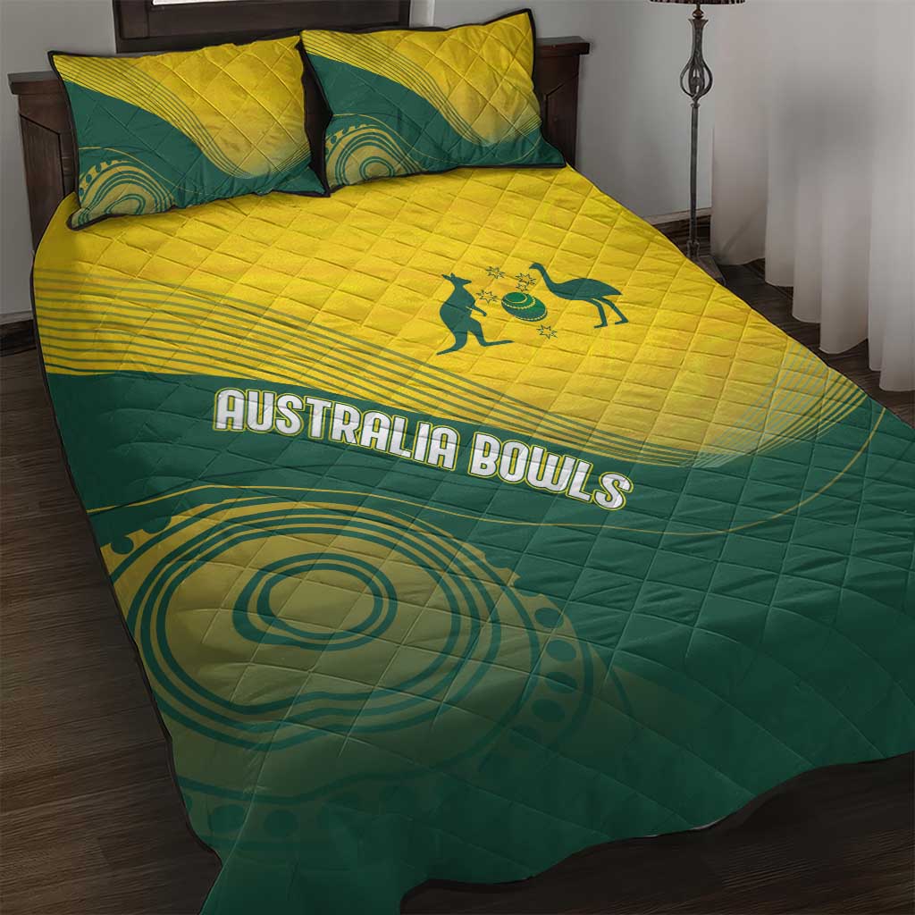 Australia Bowls Quilt Bed Set Basic Marble Glaze - National Color - Aussie Hoodie