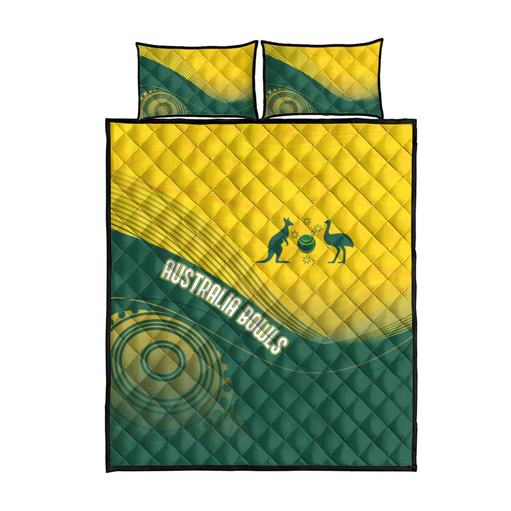 Australia Bowls Quilt Bed Set Basic Marble Glaze - National Color - Aussie Hoodie