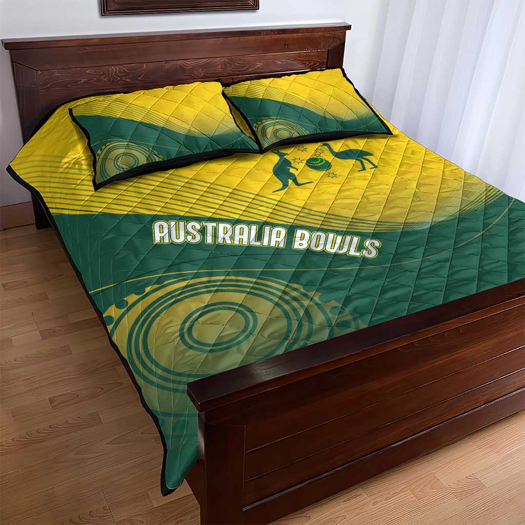 Australia Bowls Quilt Bed Set Basic Marble Glaze - National Color - Aussie Hoodie