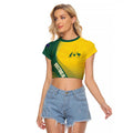 Australia Bowls Personalised Raglan Cropped T Shirt Basic Marble Glaze - National Color - Aussie Hoodie