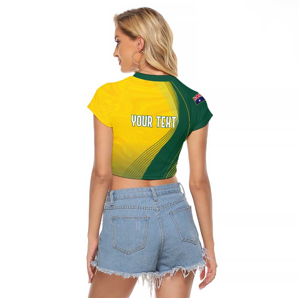 Australia Bowls Personalised Raglan Cropped T Shirt Basic Marble Glaze - National Color - Aussie Hoodie