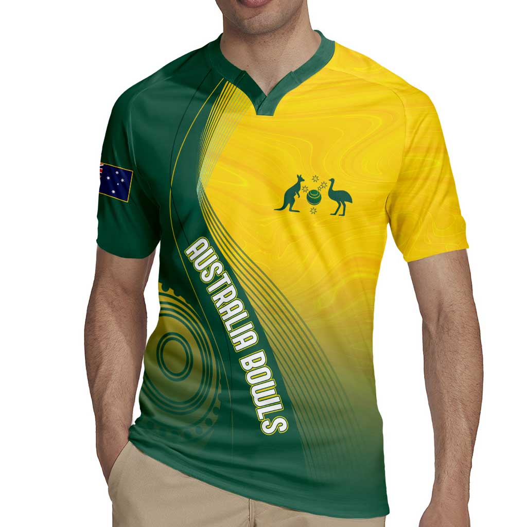 Australia Bowls Personalised Rugby Jersey Basic Marble Glaze - National Color - Aussie Hoodie