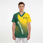 Australia Bowls Personalised Scrub Top Basic Marble Glaze - National Color - Aussie Hoodie