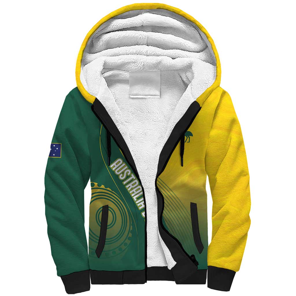 Australia Bowls Personalised Sherpa Hoodie Basic Marble Glaze - National Color - Aussie Hoodie