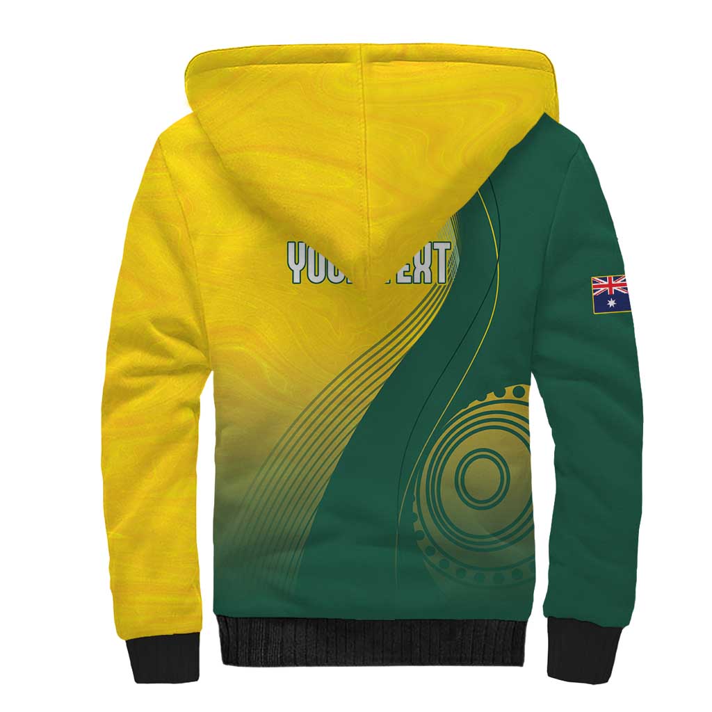 Australia Bowls Personalised Sherpa Hoodie Basic Marble Glaze - National Color - Aussie Hoodie