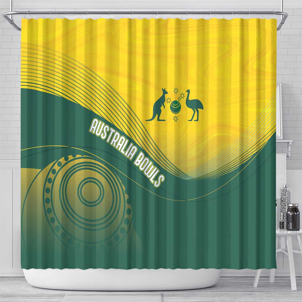 Australia Bowls Shower Curtain Basic Marble Glaze - National Color - Aussie Hoodie