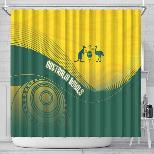 Australia Bowls Shower Curtain Basic Marble Glaze - National Color - Aussie Hoodie