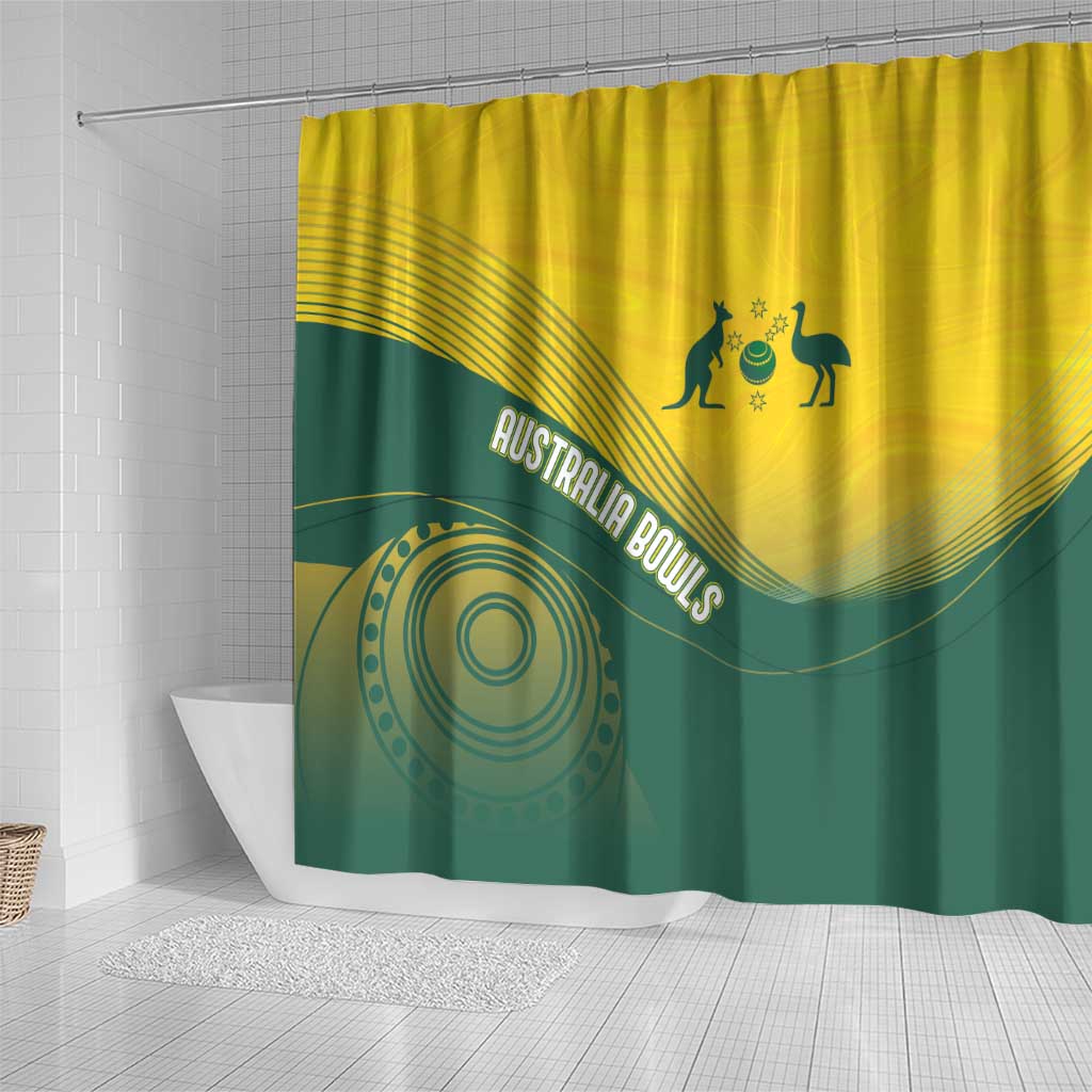 Australia Bowls Shower Curtain Basic Marble Glaze - National Color - Aussie Hoodie