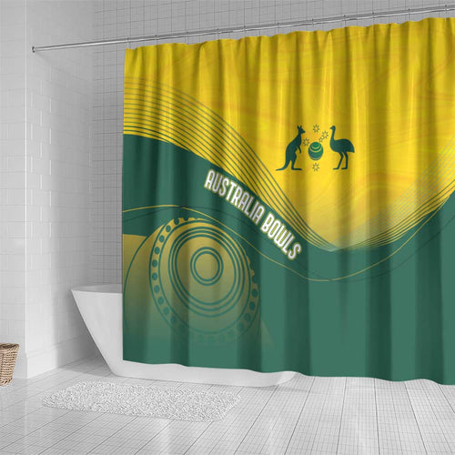Australia Bowls Shower Curtain Basic Marble Glaze - National Color - Aussie Hoodie
