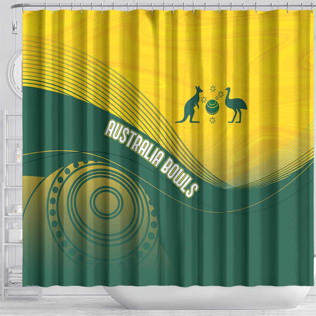 Australia Bowls Shower Curtain Basic Marble Glaze - National Color - Aussie Hoodie