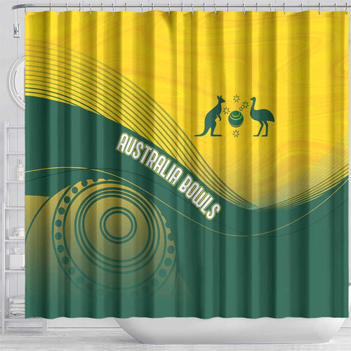 Australia Bowls Shower Curtain Basic Marble Glaze - National Color - Aussie Hoodie