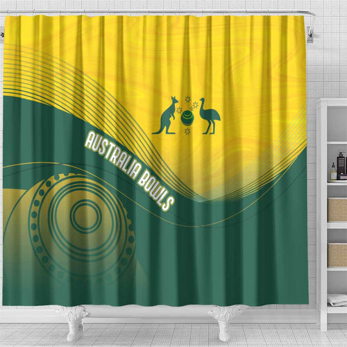 Australia Bowls Shower Curtain Basic Marble Glaze - National Color - Aussie Hoodie
