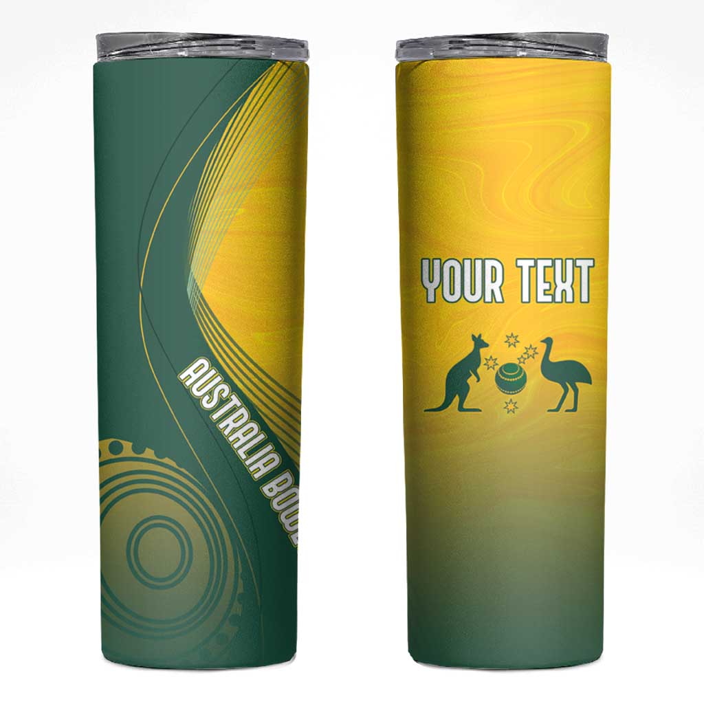 Australia Bowls Personalised Skinny Tumbler Basic Marble Glaze - National Color - Aussie Hoodie