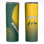 Australia Bowls Personalised Skinny Tumbler Basic Marble Glaze - National Color - Aussie Hoodie